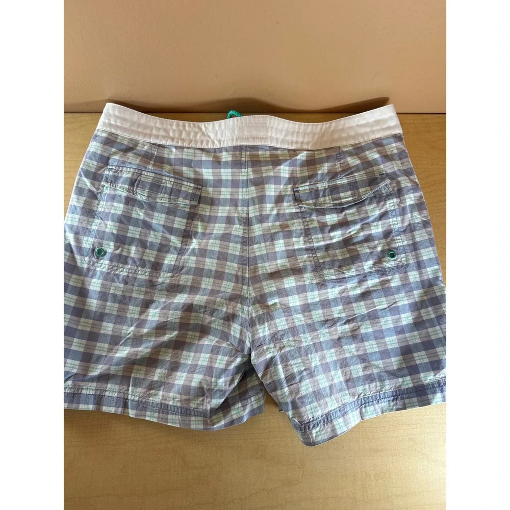 Original Penguin Mens Plaid Swim Trunks Blue‎ Green Board Shorts Size 36